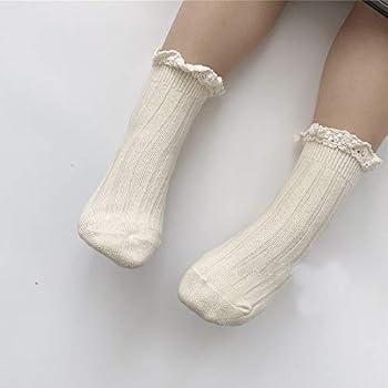 Inevnen Baby Girls Vintage Ankel Lace Socks Toddler Ruffles Casual Dress Socks