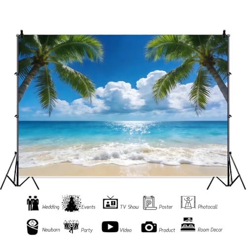 ChloropLastid 10x8ft Summer Ocean Beach Backdrop for Party by ChloropLastid - Used condition - Image 5