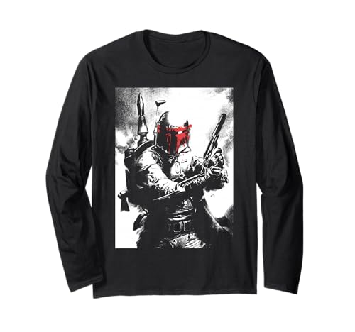 Star Wars t-shirt graphique Boba Fett manches longues imprimé color-pop éclatant