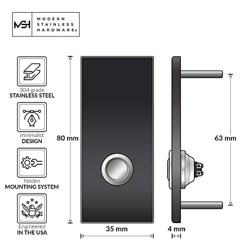 R- Series Stainless Anodized Aluminum Doorbells By Modern Stainless Hardware (Anodized Black) #TOP3