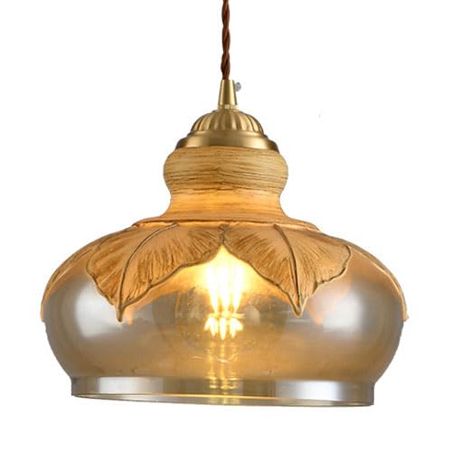 Lampe suspendue en verre rétro pour illuminer un café ou une salle à manger chaleureuse