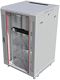 18U Wall Mount Server Rack Cabinet – 19' Network Rack Enclosure, 24' Deep Data Rack Cabinet with Fan, PDU & Shelf for IT Equipment, Switches and Patch Panel