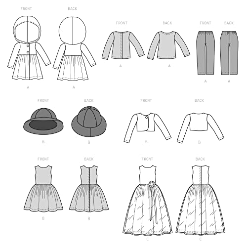 Simplicity Sewing Pattern S9378 14" Doll Clothes, White - Image 4