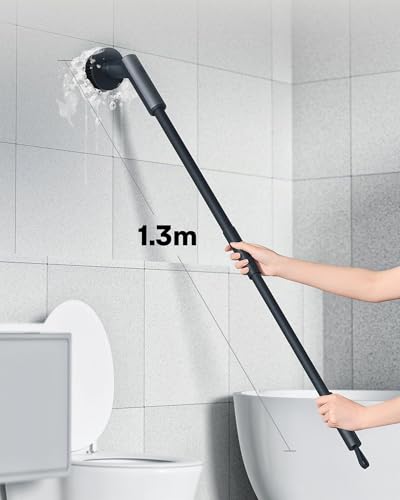 Miniatura 7 de Hoto Cepillo Electrico Limpieza Hogar, Cepillo Limpieza Electrico Con 6 Cepillos Reemplazables, 2 Velocidades, Mango Ajustable 90-120cm, Ipx7 Resistente Al Agua, Para Baño, Cocina, Coche, Tina
