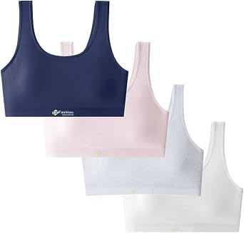 Herepai Big Girls Sports Bra with Breathable Pads Teens Cotton Training Bras
