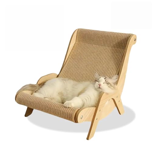 Elevated Cat Bed with Hemp Rope & Wooden Frame