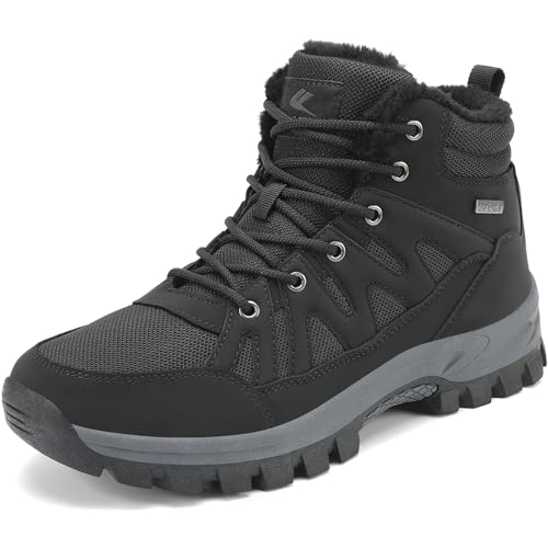 FLARUT Herren Winterstiefel Warm Gefüttert Wanderstiefel Schneestiefel Trekking Stiefel Schuhe...