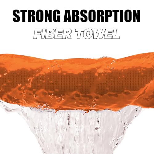 [Upgraded Cleaning Pocket] Magnetic Golf Towel 23.6"x15.7" Large Size with Clip, Microfiber Waffle Design - Industrial Strength Magnet for Strong Hold to Golf Bags, Carts & Clubs - Orange by MAGOLFIN - Used condition - Image 2