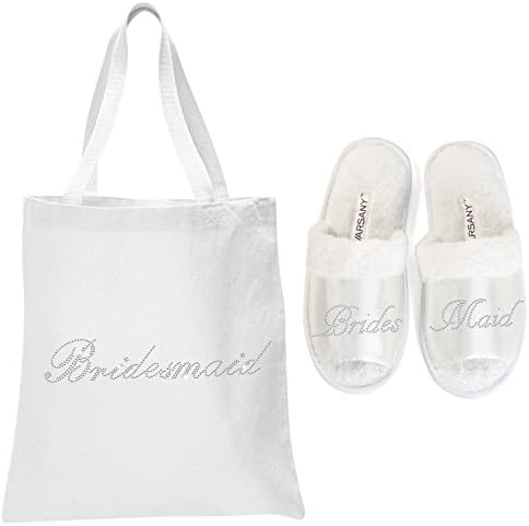 Varsany Luxury Crystal Bride Tote bag wedding party gift bag Cotton