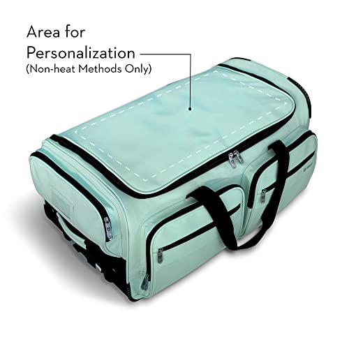 Mavii Dance Bag with Garment Rack, 28 Inch Rolling Duffel, Ideal for Competitions & Travel, Water-resistant/Wipe-clean Fabric, Lightweight Aluminum Rack, Wheeled Upright Luggage, Mint by Mavii - Image 3