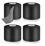 4 Rollen Schwarz Sporttape,Schaumstoff Sports Tape,Atmungsaktive Sports Tape,Pre Wrap Stirnbänder für Knöchel Handgelenke Hände und Ellbogen Knie(6cm x 200cm)(Schwarz)