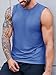 ZIWOCH Men's Sleeveless Tank Tops Crewneck Solid Loose Fit Shirt Blue