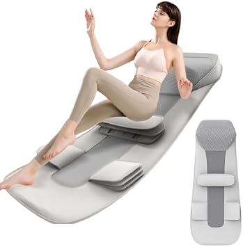 Portable Foldable Heated Massage Mat with Air Bag Stretching for Back, Lumbar, Legs Relief