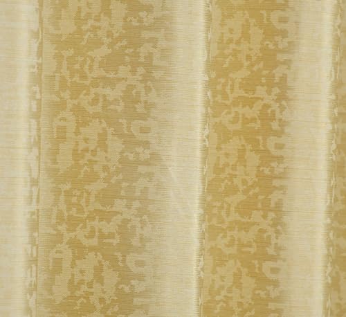 Image of Crosshatch Pastel Cream Polyester Window Curtains 5 Feet | Darkening Drapes with Eyelets | Set of 2 Panels for Living Room, Bedroom & Office
