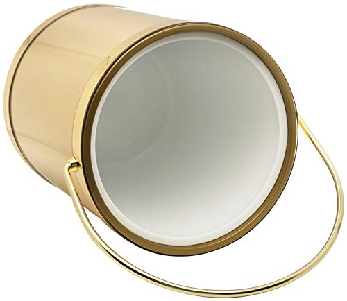 Mr. Ice Bucket By Stephanie Imports Hand Made In Usa Brushed Gold Double Walled 5-Quart Insulated Ice Bucket With Ice Tongs (Metallic Deco Collection) #TOP3