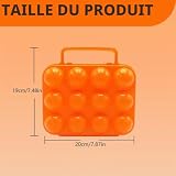 TREABEAR boîte à œufs orange 12 œufs, poignée et couvercle photo 2