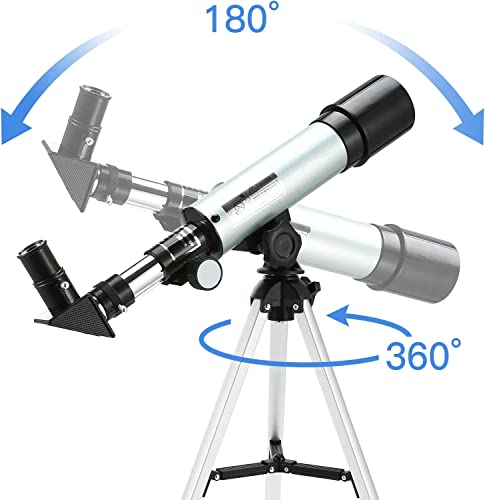 Image of CEZO Telescope Zoom 90X HD Focus Astronomical Refractor with Portable Tripod Stand. F36050M High Power Astronomical Telescope, Gift for Kids, Adults, Beginners to Explore Moon