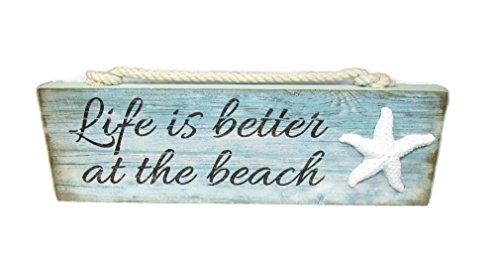 Young's Inc. Wood Nautical Block Signs - 8'' L x 2'' H - Beach Accessories - Wood Wall Art - Set of 4 - Image 5
