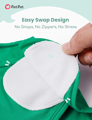 PATPAT Bamboo Viscose Baby Bodysuits 2 Pack, Easy Swap Design (No Snaps/Zippers) - Short Sleeve Newborn Infant Boys Girls, Quick Diaper Change Clothes Party Animals 9-12 Months — view 3