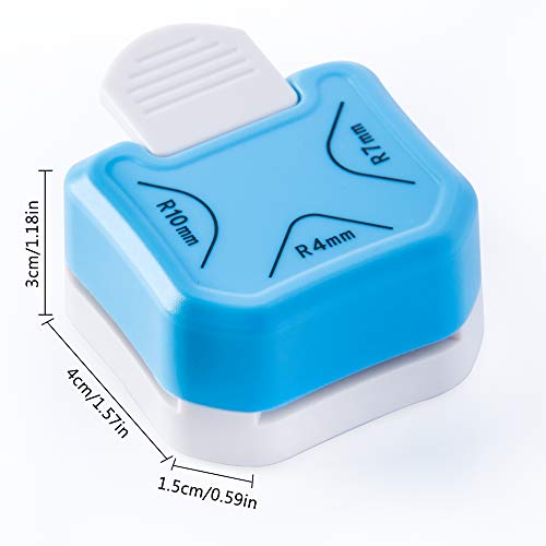 Paper Corner Rounder,3 in 1(R4mm+R7mm+R10mm)Paper Hole Cutter for Photo Card Cutter, Handbook, Paper Making, Stamp Envelope Corner Cutting, Laminate, Arts and Crafts, Diary DIY Scrapbook BG05BL