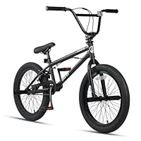 AVASTA Hesper 20 Zoll Kinderfahrrad Freestyle BMX mit 4 Pegs Fahrräder für 6 7 8 9 10 11 12 13 14 Jahre alte Jungen und Anfänger, Schwarz