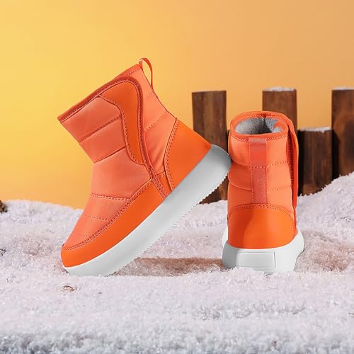 Boys Winter Boots Girls Non Slip Mid Calf Winter Shoes Outdoor Comfortable High Top Thickened Warm Shoes4