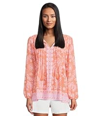 Papaya Breezy Palm Engineered Tunic