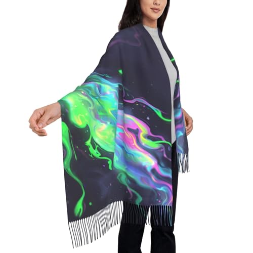 Pashmina Winter Warm Wrap Shawl Neon Alphabet Print Scarves Scarf For Women Men