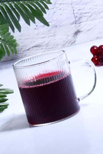 Porselen Diyarı Üfleme Cam Kulplu Kupa Bardak ŞEFFAF