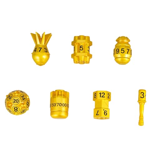 UDIXI Metal Dice Set D&D 7PCS RPG Polyhedral Metal DND Dice Set Gold Finish