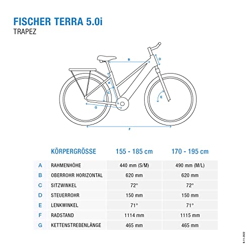Fischer Terra 5.0i Elektrische fiets voor dames en heren, RH 44 cm, middenmotor 50 Nm, 36 V accu in frame, mat zwart, 27… - Afbeelding 4