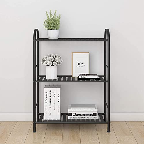 Jsb 3-Tier Adjustable Shelving Unit, Heavy Duty Storage Rack Organizer Metal Corner Shelf For Kitchen Living Room Laundry Pantry Bathroom (Black, 3 Tier)… #TOP1
