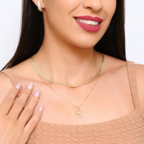 Colar Gargantilha Pingente Coração Folheado Ouro 18k Presente Mãe