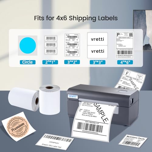 Vretti D465 USB Shipping Label Printer,High Speed Direct Thermal 4X6 Label Printer thumb #2