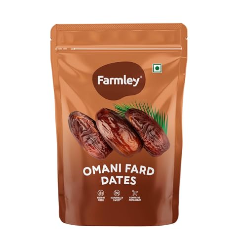 Farmley Omani Fard Dates/Khajur, 500 g | Healthy Snacks, Rich in Fibre, Naturally Sweet, Naturally Low-Fat Food