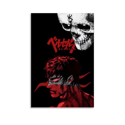 RYTRHNCV Anime Poster Berserk Posters Aesthetic Canvas Wall Art Print Home Decor for Bedroom Living Room12x18inch(30x45cm) Unframe-style