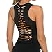 COLO Women Yoga Tank Top Workout Tops Open Back Racerback Built in Bra Removable Pad ...