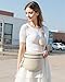 Valentoria Fashionable Womens Leather Waist Bag Crossbody Bag Detachable Wallet Adjustable Shoulder Strap (Beige)