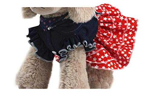 Pet Dress Dog Denim Dress Stars Cherrie Lace Dress Dog Dress Cat Dress Small Dogs Teddy Bichon Pomeranian Schnauzer #TOP13