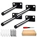 4Pcs 15cm Solide Supports Étagères Flottante Invisibles Fixation Cachée Étagères en Métal Pour Tablette Murale Bricolage étagères en bois à fixation murale, Avec tournevis cruciforme