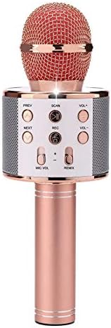 Magic Sound & FM Wireless Bluetooth Karaoke Microphone 3-in-1 Portable Speaker Machine (Rose Golden)