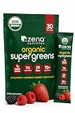 Zena Nutrition Organic Super Greens Powder, 70+ Superfoods, 0 Sugar, 3g Fiber, Spirulina, Chlorella...
