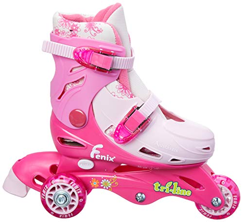 Patins 3 Rodas Ajustáveis Fenix Rosa