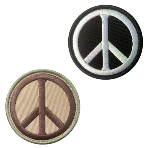2pcs Signe Paix Amour Paix Broderie Badges Patch Tactiques Appliques Crochet Et Boucle Drôle Drapeau Patch Pour Vestes,Gilets,Vêtements,Jeans,Sac À Dos