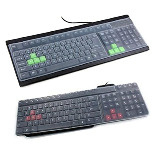 UIEHBCV Teclado Protector 2pcs Cubierta De Silicona De Piel Antidesifícola Película Transparente Cubierta De Teclado Impermeable Universal Reutilizable 108 Teclas Cover