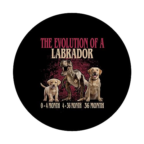 L'évolution d'un chien labrador – Chien mignon T.Rex PopSockets PopGrip Interchangeable – vue 3
