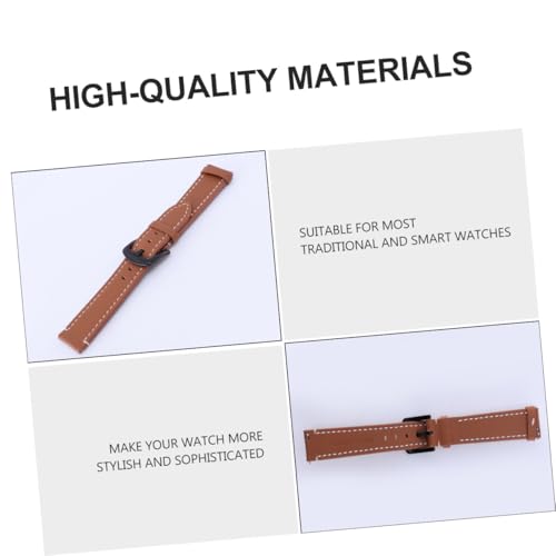 Correa de cuero Uonlytech negra banda de reloj universal duradera 5