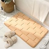 Tappetino Da Bagno Confortevole Tappetini Da Bagno Antiscivolo Tappetini Da Bagno Rosa Tappetino Da Bagno In Memory Foam Tappeto Da Bagno In Velluto Accogliente(Camel,50x80cm)