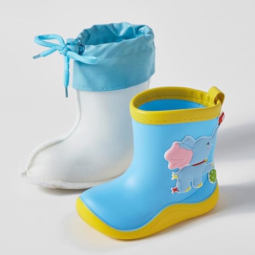 IWIHMIV Kids Rain Boots Toddler Lightweight Comfortable Water Shoes Outdoor Drawstring Rain Boots for Boys and Girls4