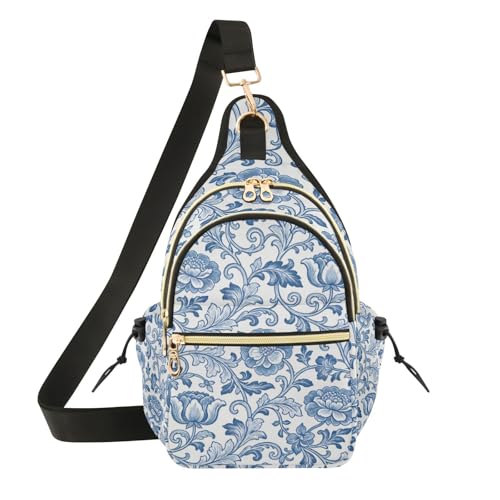 Sac pour appareil photo et bandoulière convertible William Morris bleu rose